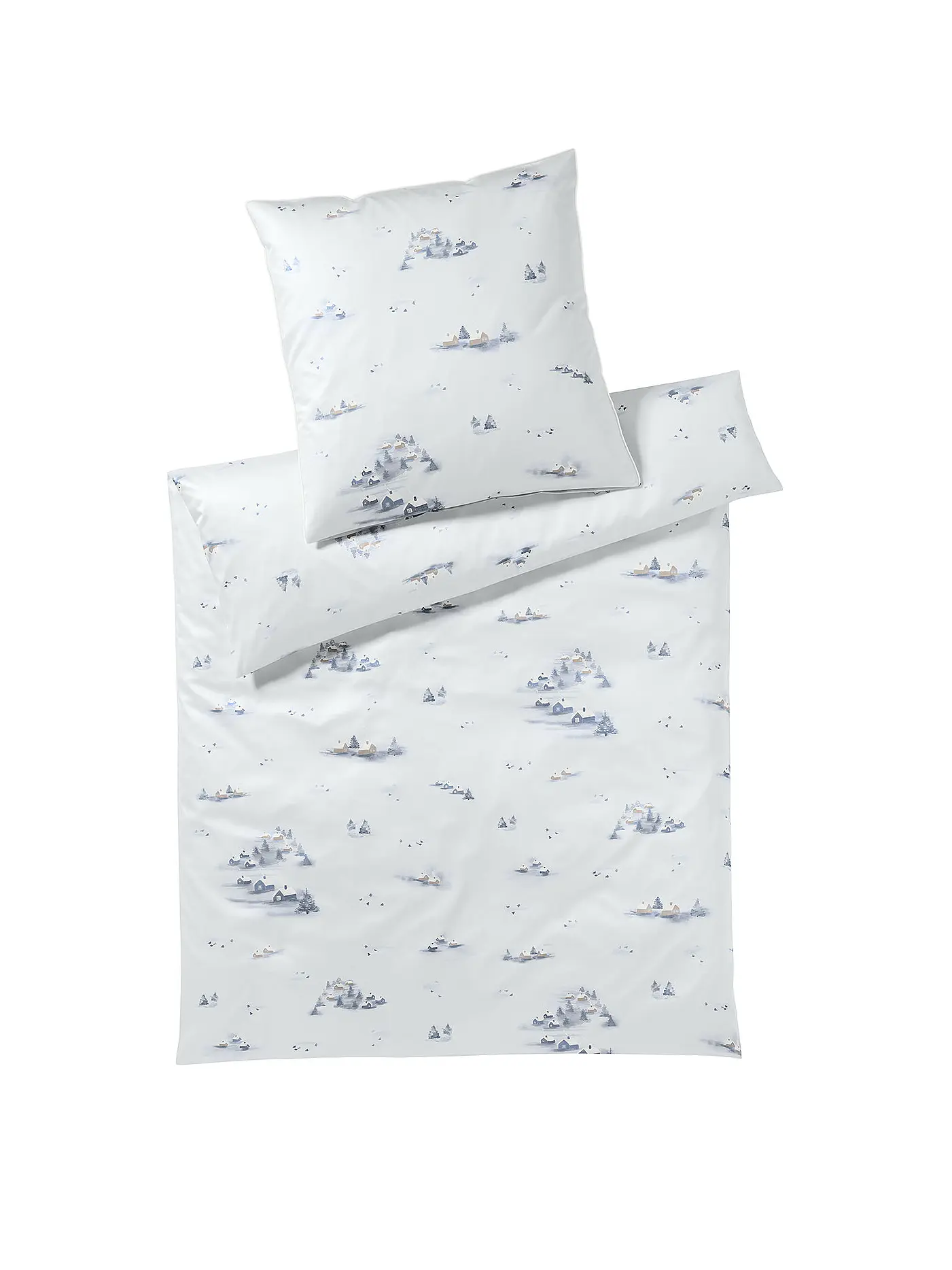 ELEGANTE | Satin Bettwäsche 70x90cm/140x200cm Home Blau | weiss